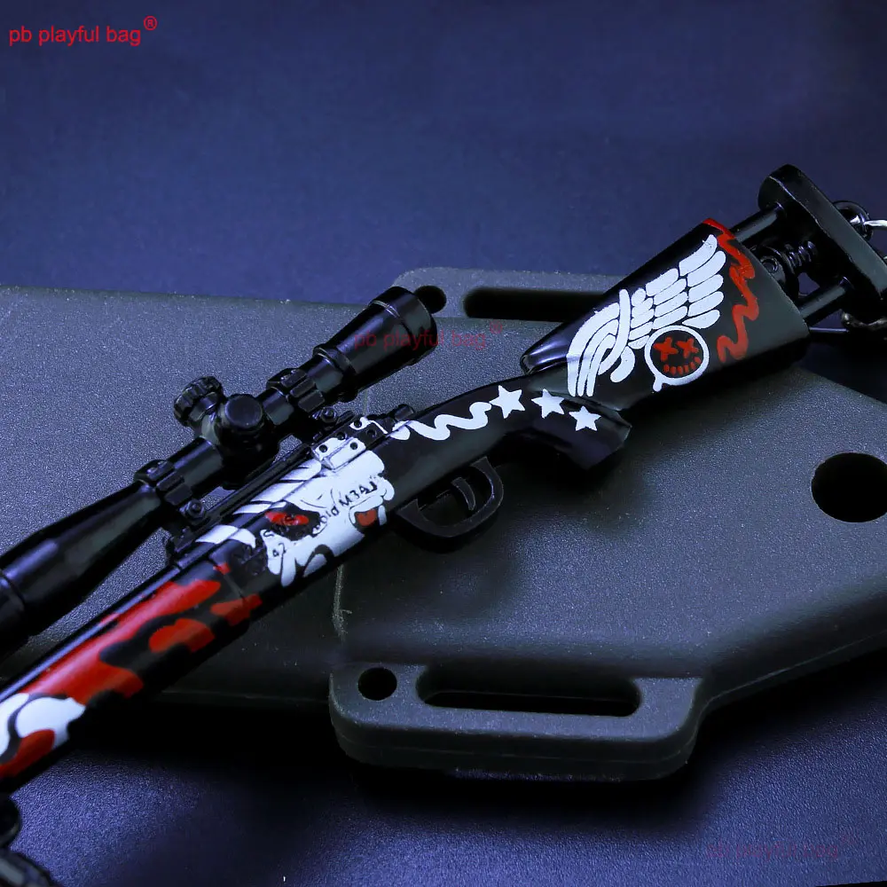 18cm M24 Sniper Rifle Weapon Model Action Figures Metal Mini Toy Gun Keychain Kids Christmas Gifts Ornament Crafts ZG393