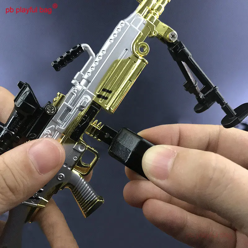 Alloy Model Toys Removable M249 Light Machine Gun 24CM Kids Christmas Gift Adult Game Weapon Collection CS Game Toy ZG131