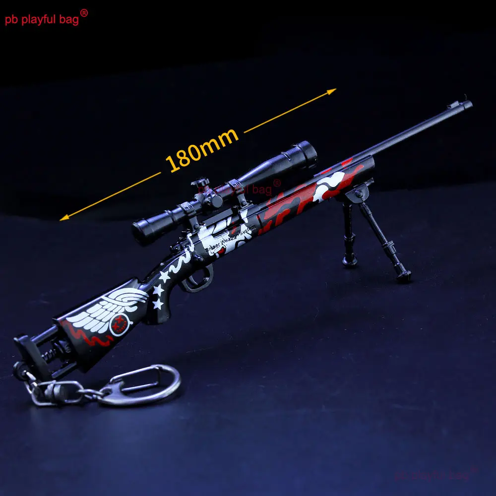 18cm M24 Sniper Rifle Weapon Model Action Figures Metal Mini Toy Gun Keychain Kids Christmas Gifts Ornament Crafts ZG393