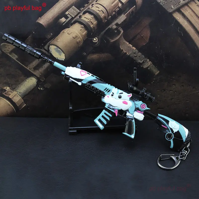 21cm M416 Alloy Metal Toy Gun Figures Model Hamster CS Game Equipment Decorative Keychain Kids Christmas Gifts Toy HG295