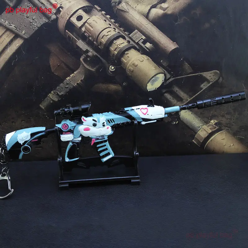 21cm M416 Alloy Metal Toy Gun Figures Model Hamster CS Game Equipment Decorative Keychain Kids Christmas Gifts Toy HG295