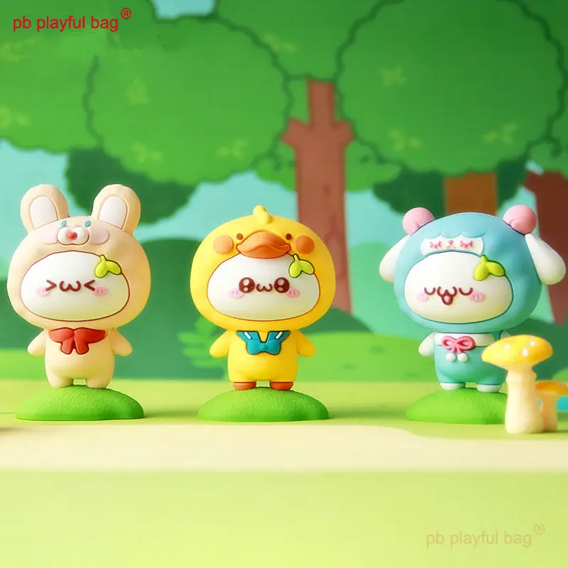 Anime budding pop Forest Adventure Series doll Sheep frog Children's Toy Christmas Gift Collect PVC Ornament model HG228