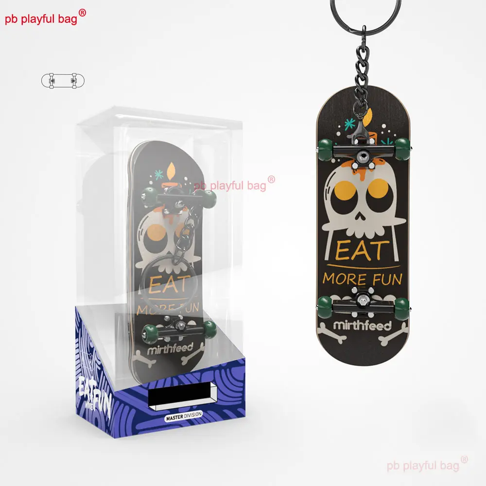 Maple Wood Fingerboard Deck Professional Advanced Type Colorful Cartoon Pattern Leisure Fingertip Toys Keychain Pendant ZG330