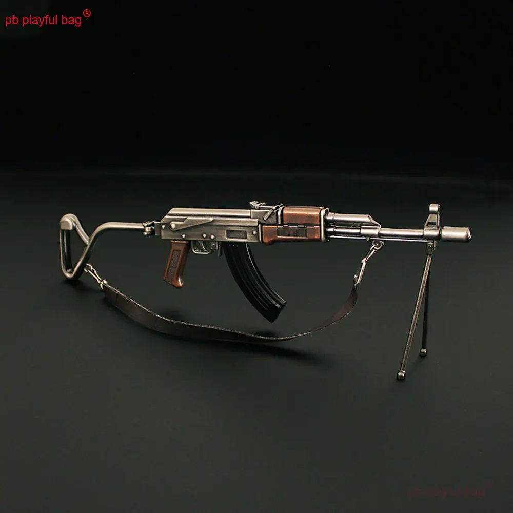 20cm Mini Metal Toy Gun Foldable AK47 AKM Model Alloy Props Ornaments CS Gaming Equipment Action Figure Weapon Toys ZG314