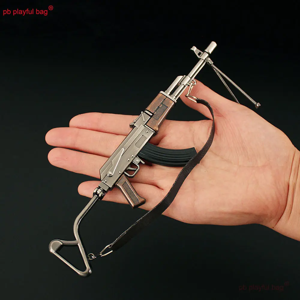 20cm Mini Metal Toy Gun Foldable AK47 AKM Model Alloy Props Ornaments CS Gaming Equipment Action Figure Weapon Toys ZG314