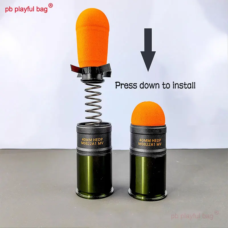 PB Playful Bag Outdoor Sport Grenade Toys M79 GP30 M203 M320 GL06 EVA Sponge Spring Toy Accessories QG371