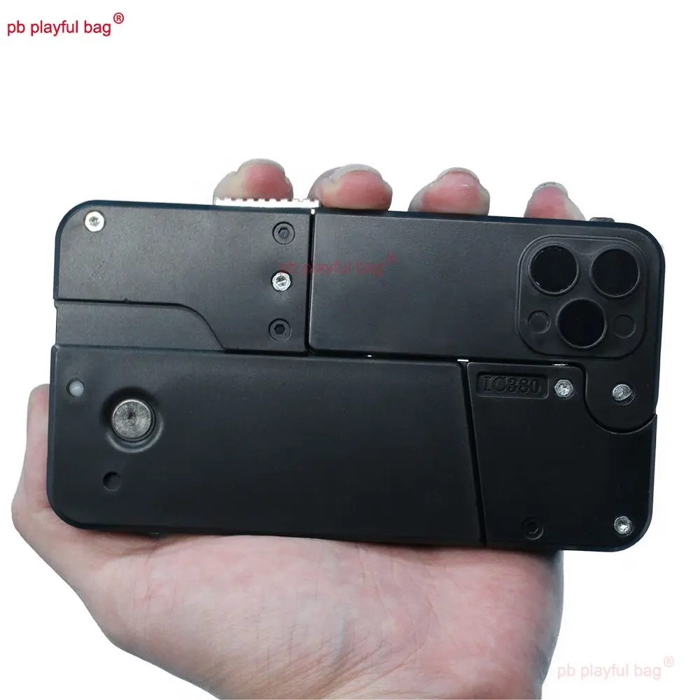 Outdoor Sports EVA Soft Bullet Adult Creative Phone Shape Folding Toy Gun CS Game Toy Accessories Kids Christmas Gifts QG395