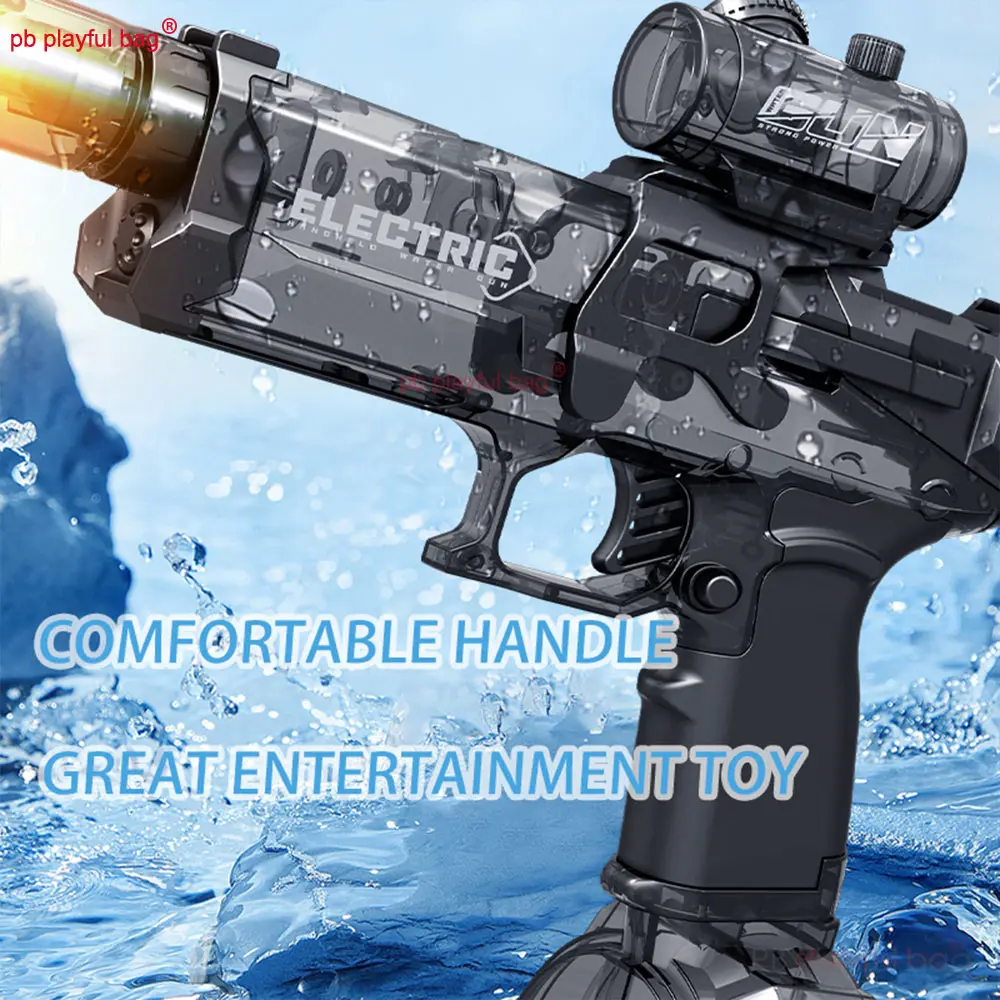 2024 ICE RAT Electric Water Gun Cool Flashing Shooting Water Pistol Full Automatic Summer Adult Toy Entertainment Kid Gift QG553