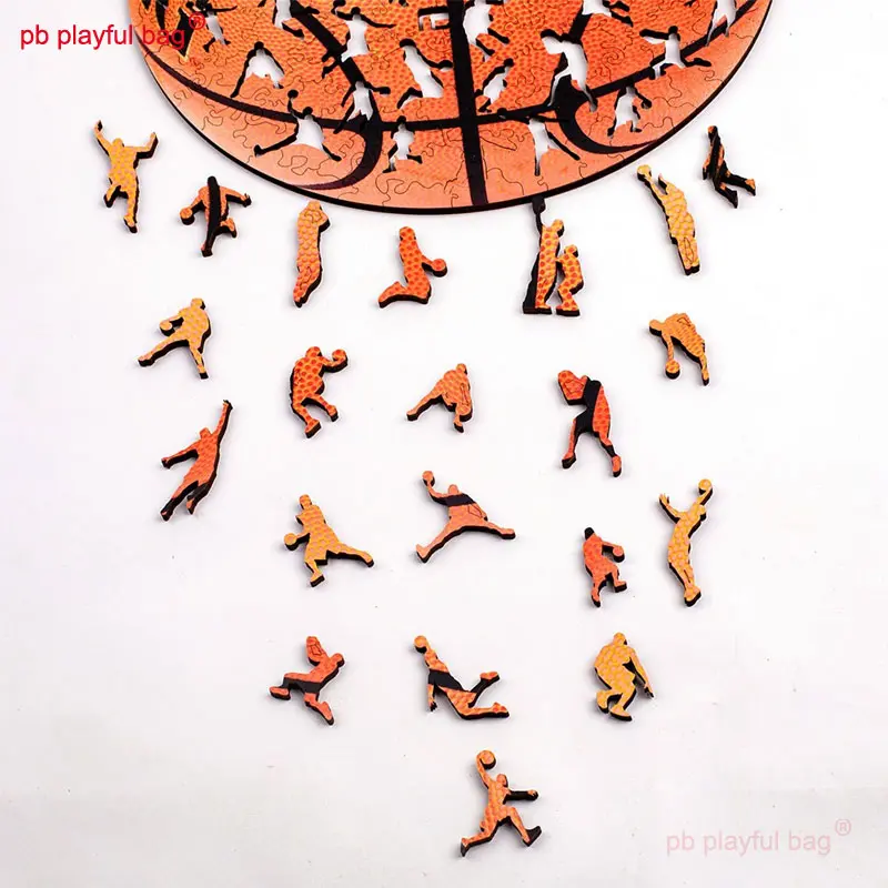 PB Playful Bag Wooden Puzzle Irregular Basketball Puzzle Children's Educational Toys Decoration Creative Gifts with Box UG164