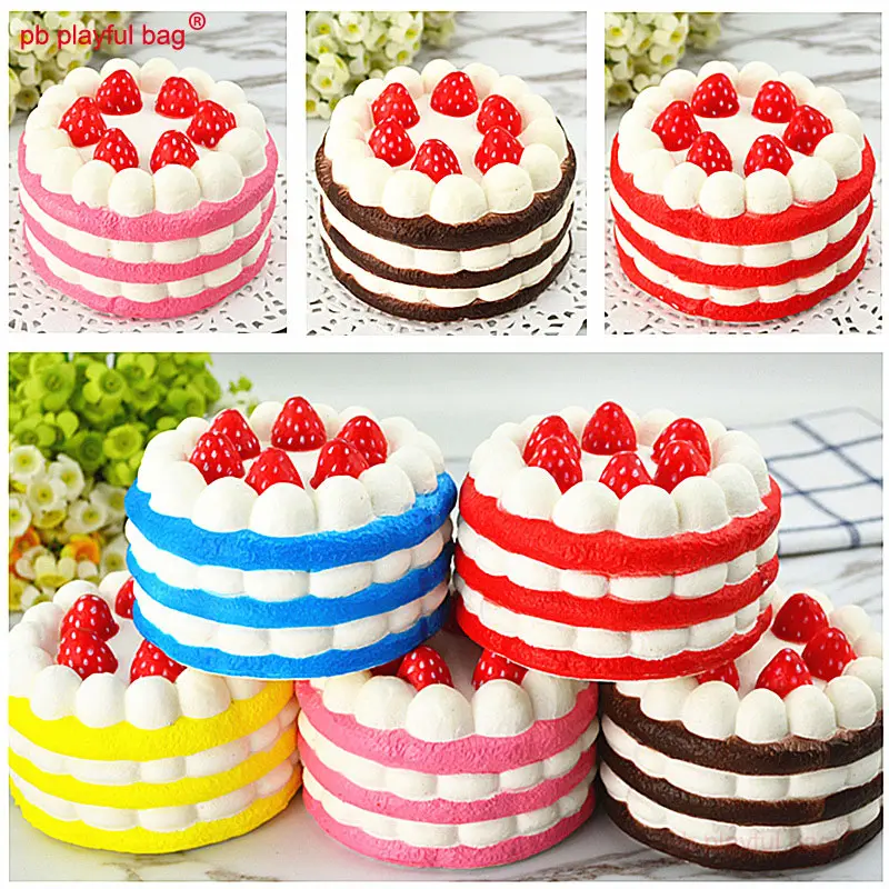 PB Playful Bag Cartoon cute Milk box Birthday cake model decompression Squishy Slow Rising Squeeze Children's Toy Gift ZG110