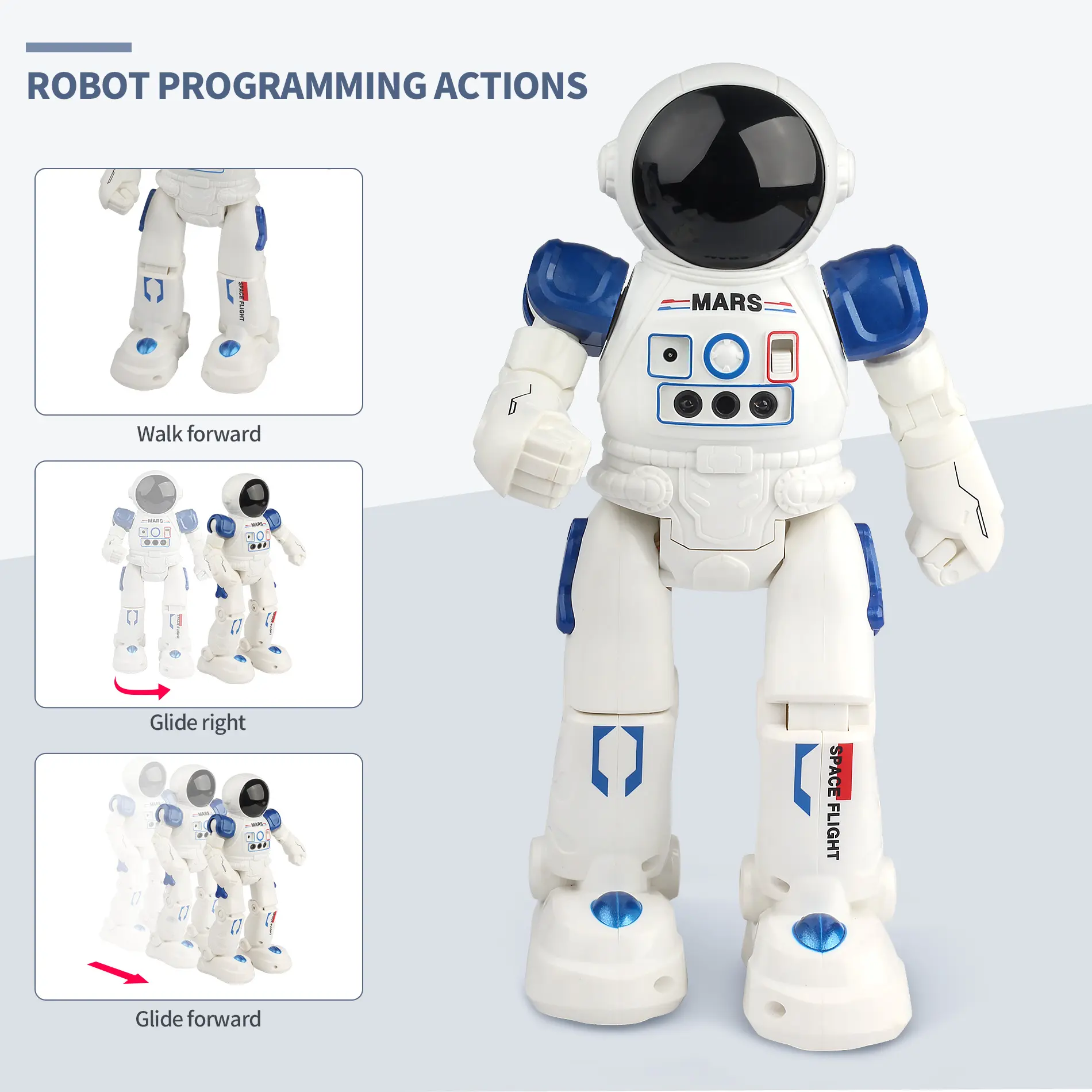 Intelligent RC Robot Gesture Sensor Remote Control Spaceman Programmable Dance Sing Song Music Electronic Robotic Toy USB Charge