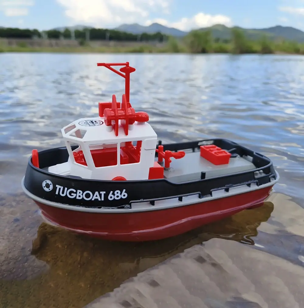 RC Boat 2.4G 1/72 Powerful Dual Motor RC Ship Long Range Wireless Electric Speedboat Remote Control Tugboat Model Toys Boys Gift