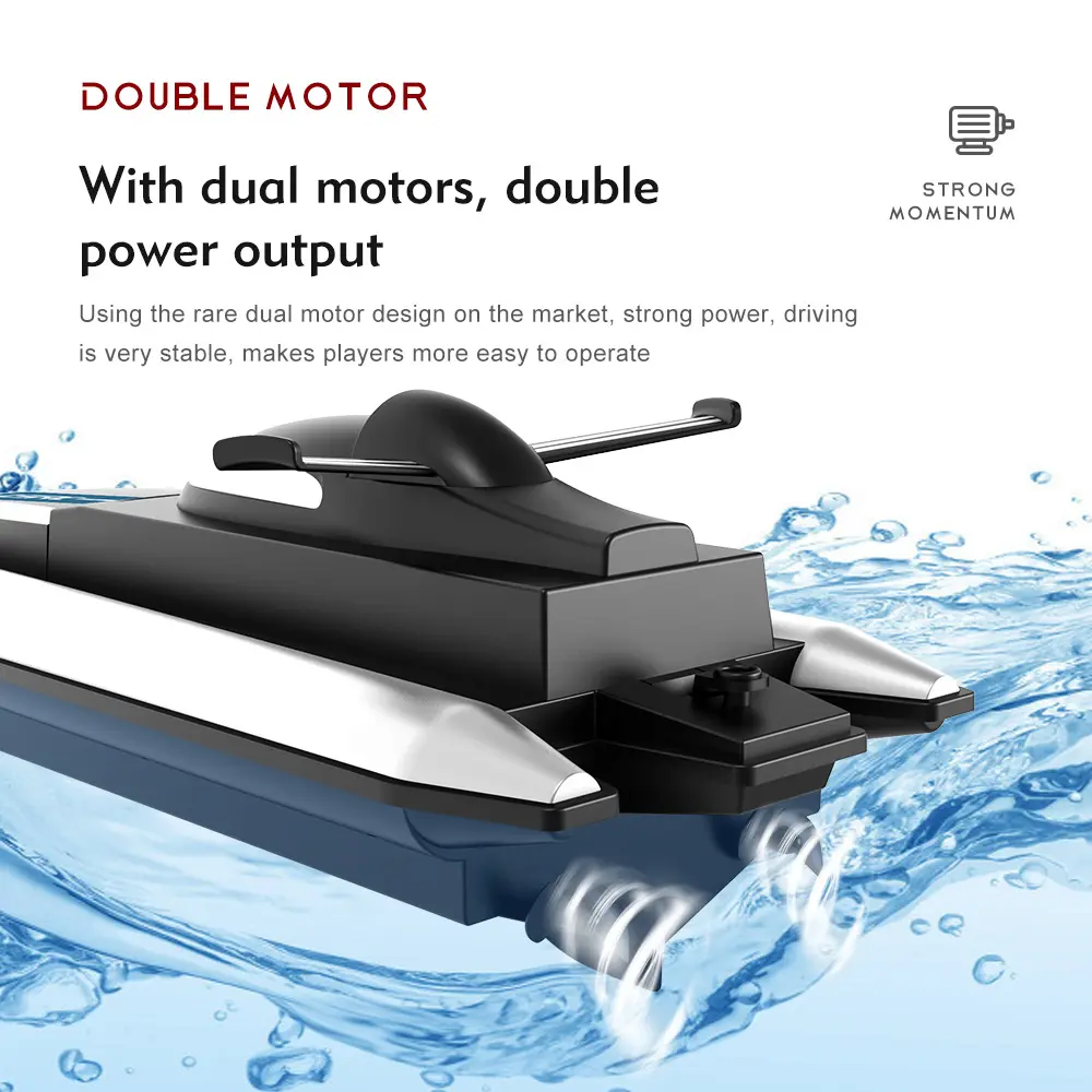 2.4G RC Racing Boat High Speed Electronic Waterproof Rechargeable Ship Racing Electric Radio Remote Control Speedboat Gifts Toys