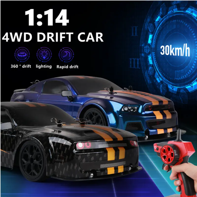 4WD RC Car 2.4G 30KM/H High Speed Drift Racing Vehicle Radio Remote Control Machine 1:14 Electronic Car Toys For Children Gift