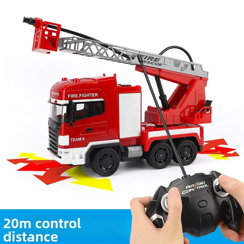 RC Fire Truck Spray Water Remote control Car with LED Sound Fire Engine Electronic Fire Sprinkler Truck Toy USB Charge Kids Gift