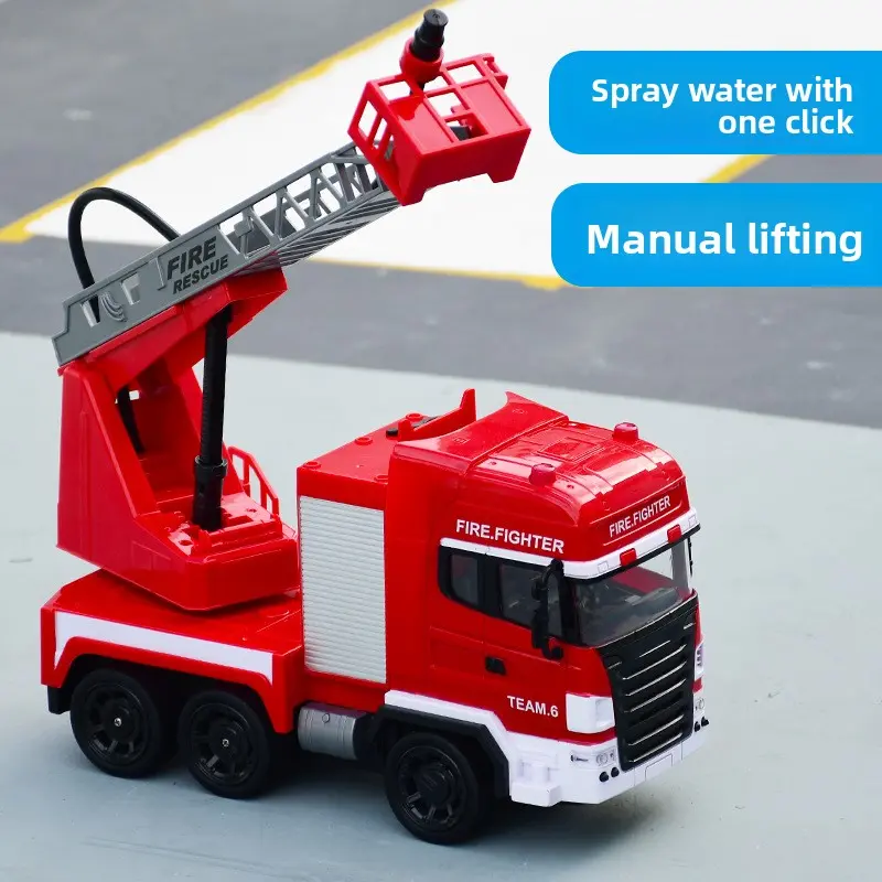 RC Fire Truck Spray Water Remote control Car with LED Sound Fire Engine Electronic Fire Sprinkler Truck Toy USB Charge Kids Gift