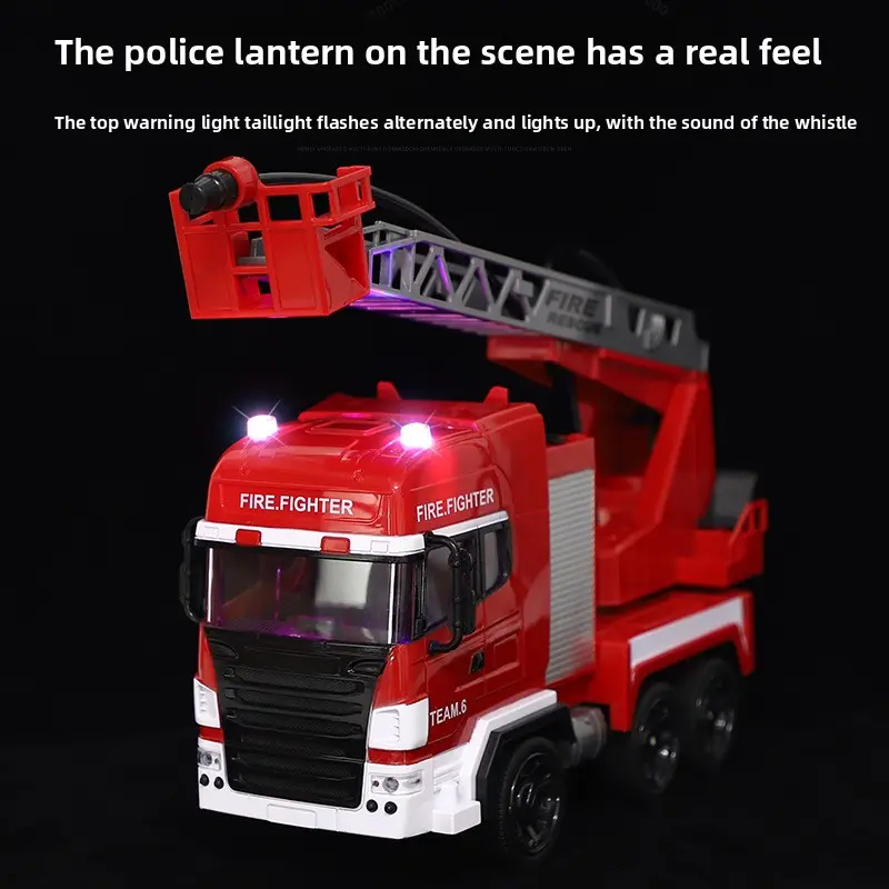 RC Fire Truck Spray Water Remote control Car with LED Sound Fire Engine Electronic Fire Sprinkler Truck Toy USB Charge Kids Gift
