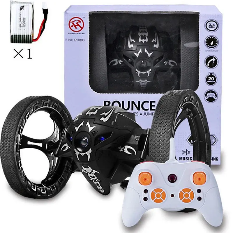 Remote Control Car With LED RC Car Bounce Robot Rotation Jump Mini Electronic Vehicle Toys For Boys Birthday Gift USB Charge