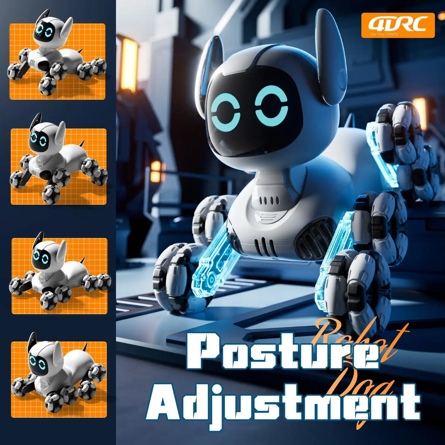 8WD RC Car Intelligent Remote Control Robot Dog Touch-sense Music Stunt RC Puppy LED Light Eyes Electronic Animal Pet Kids Toy