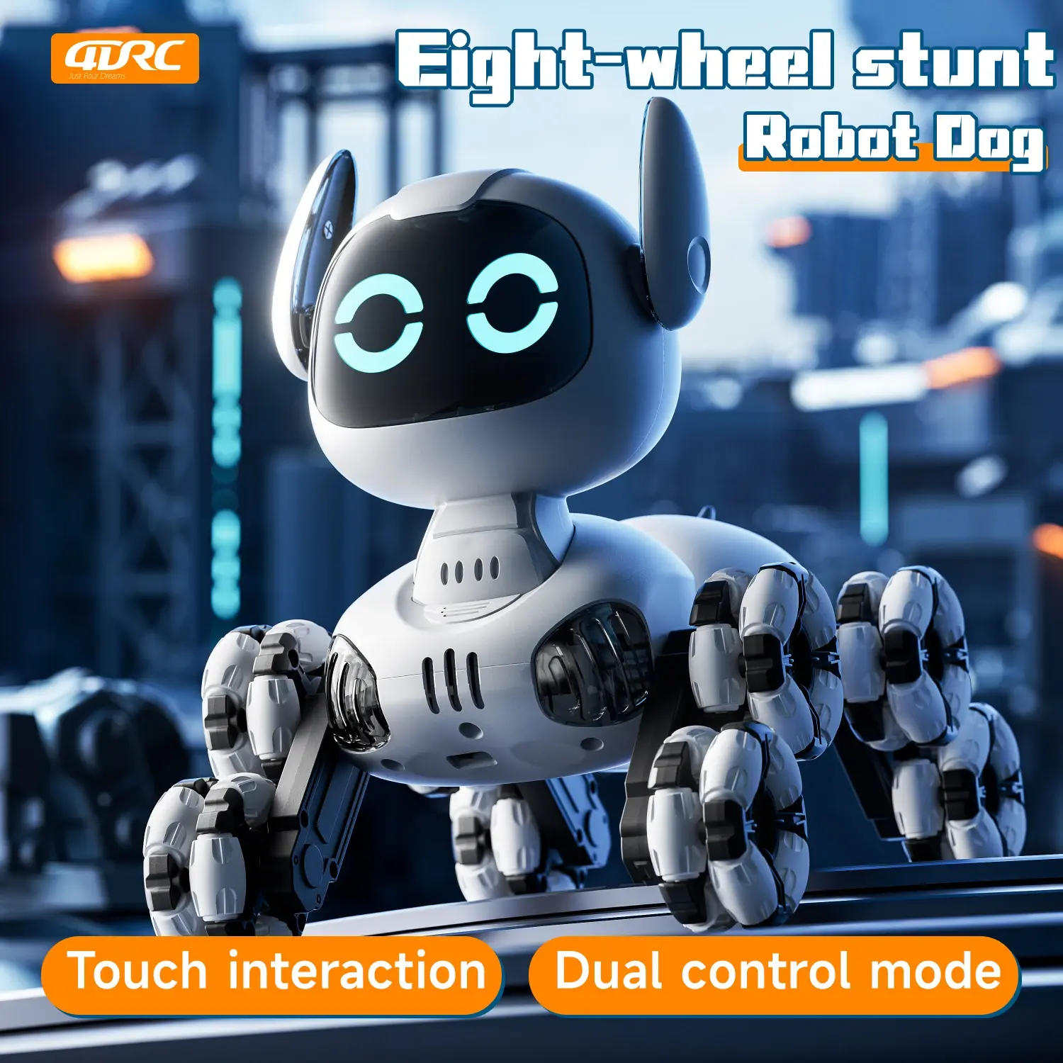 8WD RC Car Intelligent Remote Control Robot Dog Touch-sense Music Stunt RC Puppy LED Light Eyes Electronic Animal Pet Kids Toy