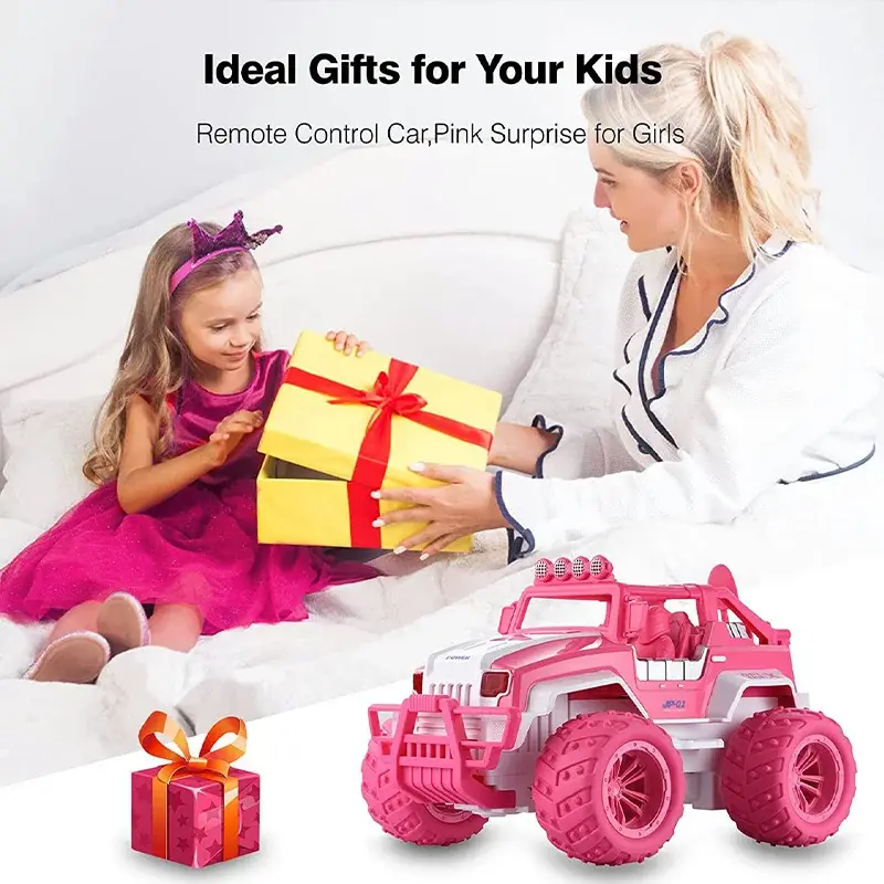 Girl Pink RC Car 4WD 2.4G Remote Control Cars 1/12 Large Off-road High Speed RC Vehicle Electric Toys for Boys Girls Kid Gifts