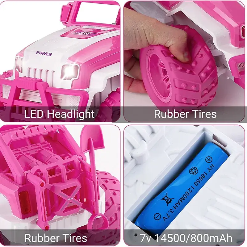 Girl Pink RC Car 4WD 2.4G Remote Control Cars 1/12 Large Off-road High Speed RC Vehicle Electric Toys for Boys Girls Kid Gifts