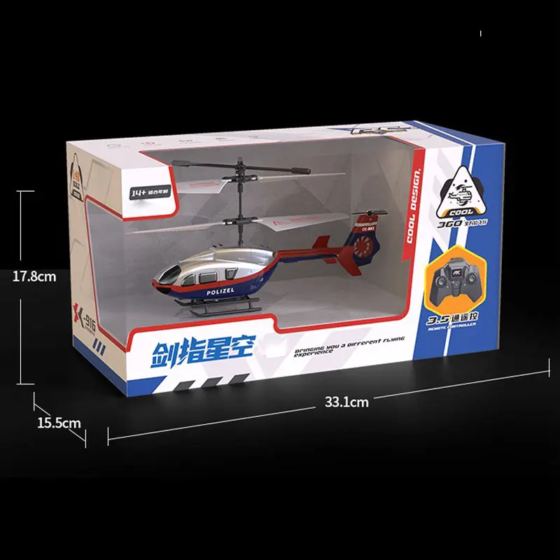Remote Control Helicopter 3.5CH Dazzling LED Light RC Drone Good Crashworthiness RC Quadcopter Aircraft One Key to Take Off