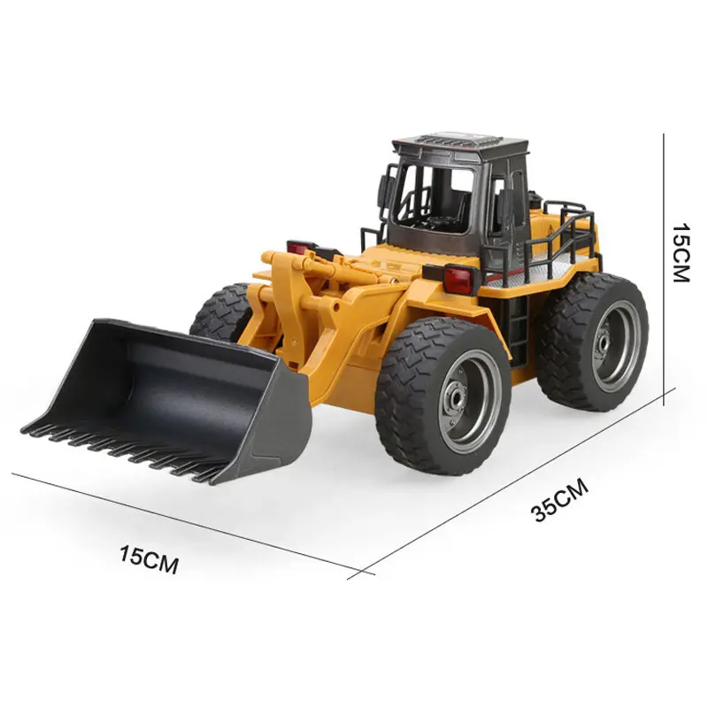 Remote Control Metal Bulldozer 6CH 1/18 2.4GHz RC Excavator Truck RTR Front Loader Engineering Toy RC Rar Construction Tractor