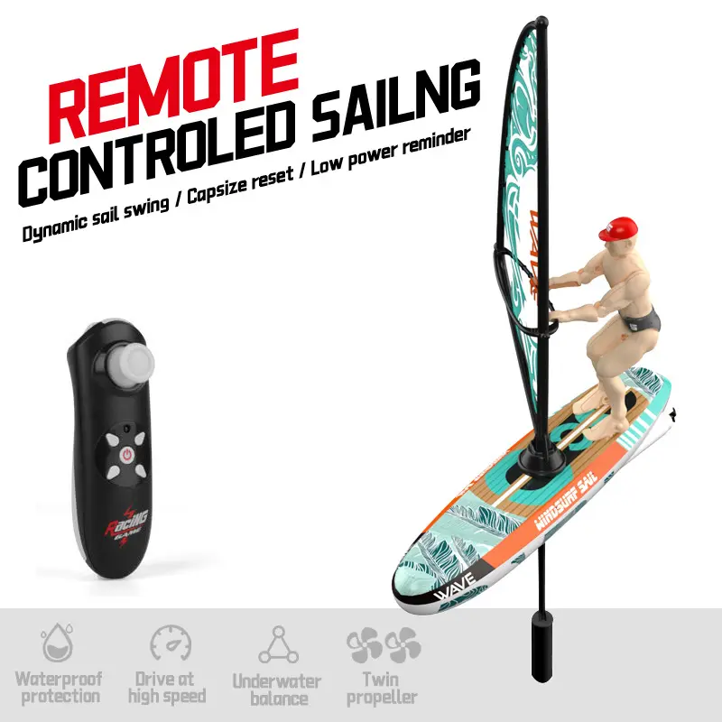 RC sailboat With LED light Remote Control Boat sailing lover gift High speed RC Ship Funny Swimming in Pool Toy for Boys