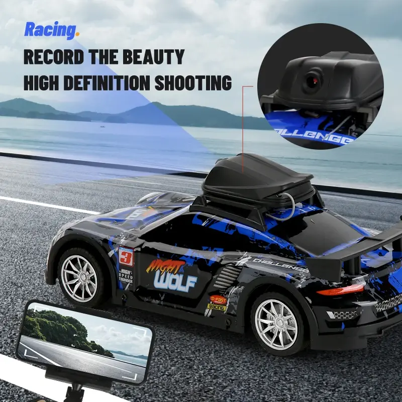 Mini RC FPV Car Real time Transmission Camera 2.4G Drift Remote Control Racing Car Toy With LED Light RC Vehicle Kids Gift