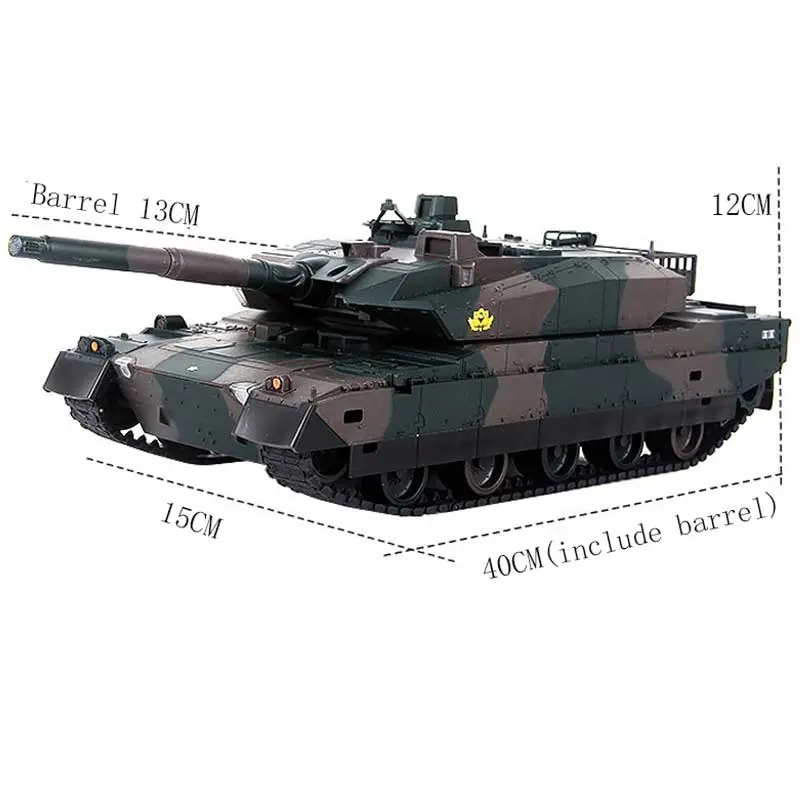 40cm RC Tank 12CH Remote Control Military Armored Car Vibrating Recoil With Sound LED 1/20 Camouflage Electric War Battle Toy