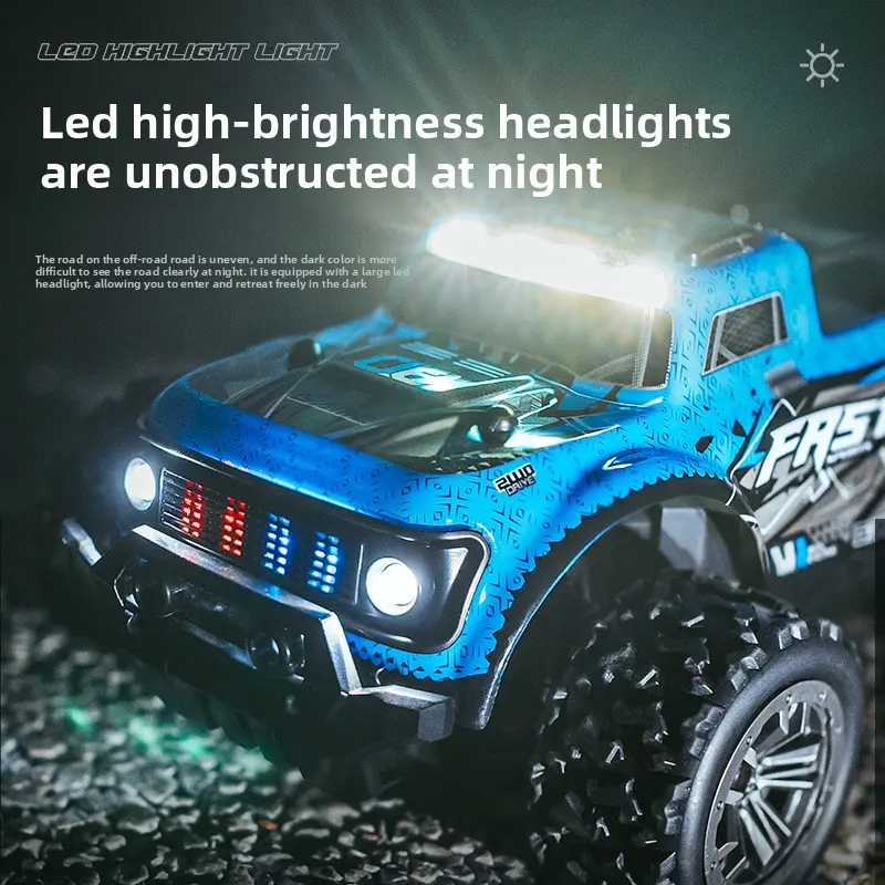 25km/h RC Car Off Road with LED Remote Control Vehicle 1:20 High-Speed Electric Headlight Drift Climbing Cars Toy Gift for Kids