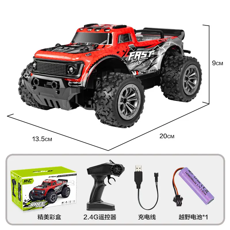 25km/h RC Car Off Road with LED Remote Control Vehicle 1:20 High-Speed Electric Headlight Drift Climbing Cars Toy Gift for Kids