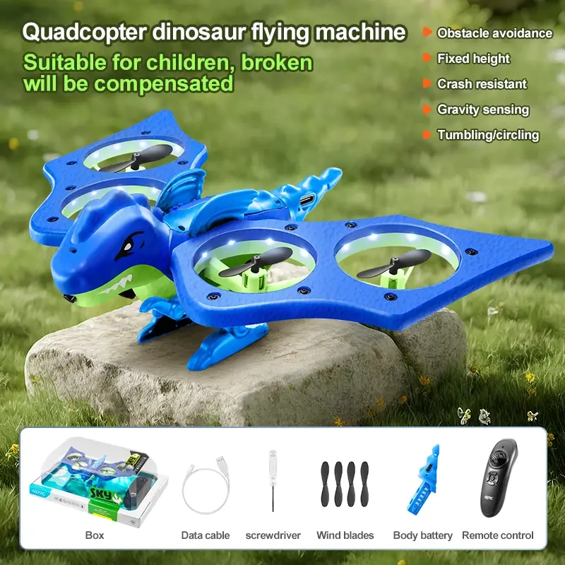 Mini RC Drone Flying robot Dinosaurs Toys Gravity Sensing Rc Plane Headless Mode Remote Control Aircraft Helicopter Kids' Gifts