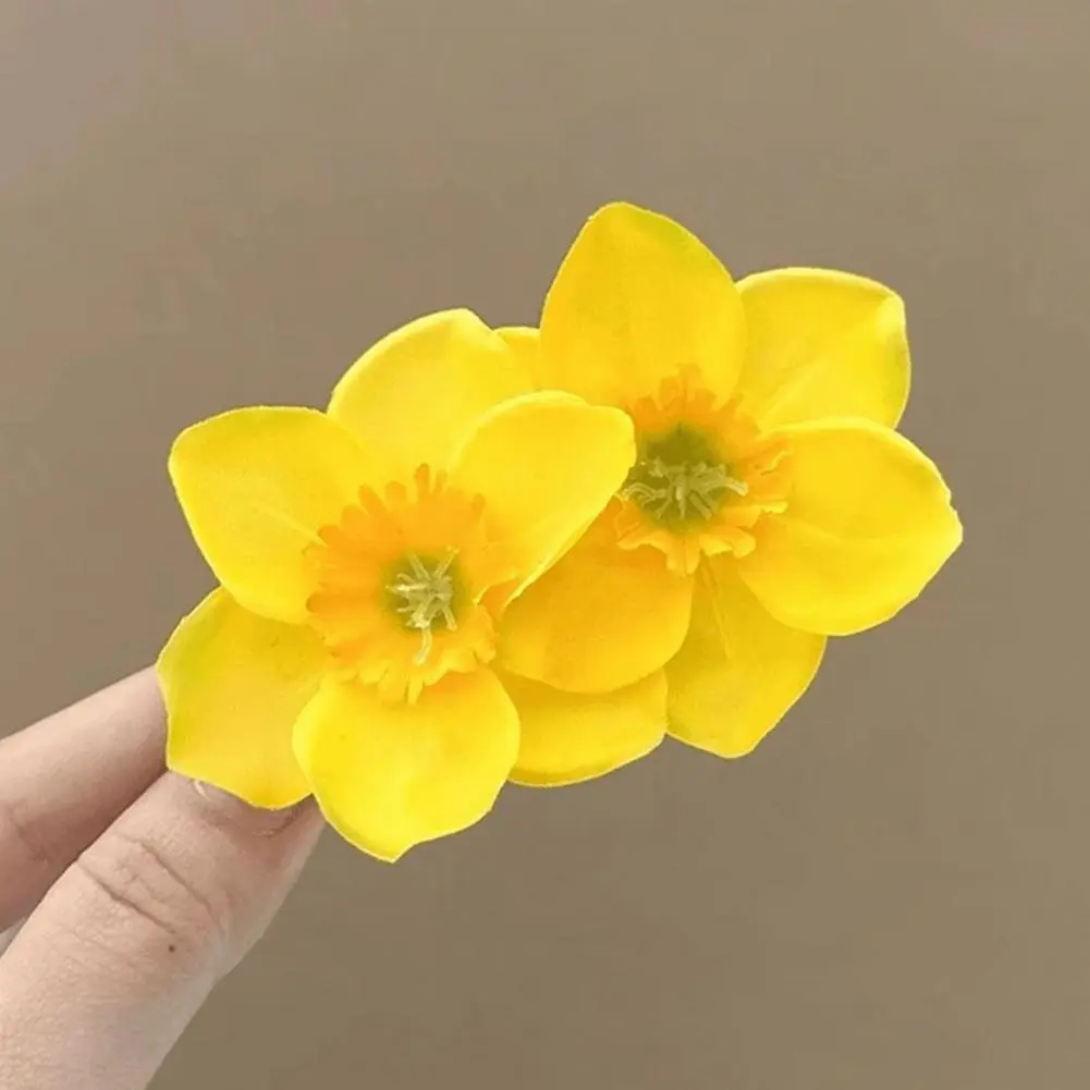 Flower Hair Clip Dual Flower Decor Hairpin Stylish Women's Hair Clips with Large Dual Flower Decor Side Hair for No for Elegant