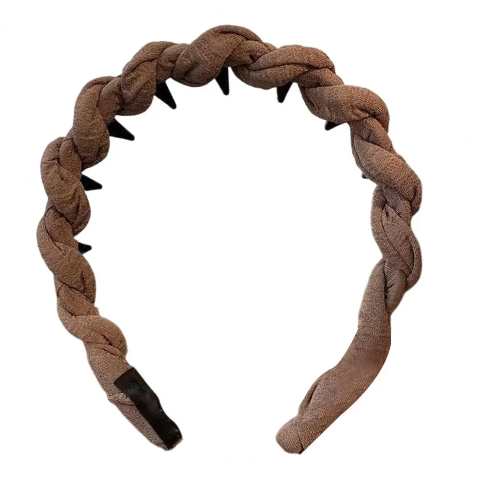 Everyday Headband Fabric Headband Stylish Twist Design Women's Hair Hoop with Anti-slip Teeth for Comfortable Lightweight Wear