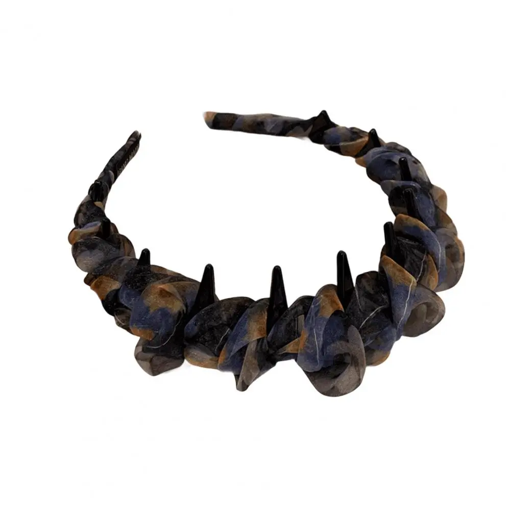 Lightweight Hairband Bright Color Headdress Colorful Women's Headband with Ribbon Decoration Anti-slip Teeth for Bright