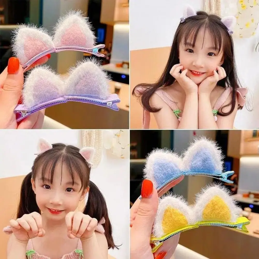 Hair Accessories for Girls Adorable Plush Cat Ear Hair Clips Set Cute Design Hairpins for Girls Stylish Hair Accessories