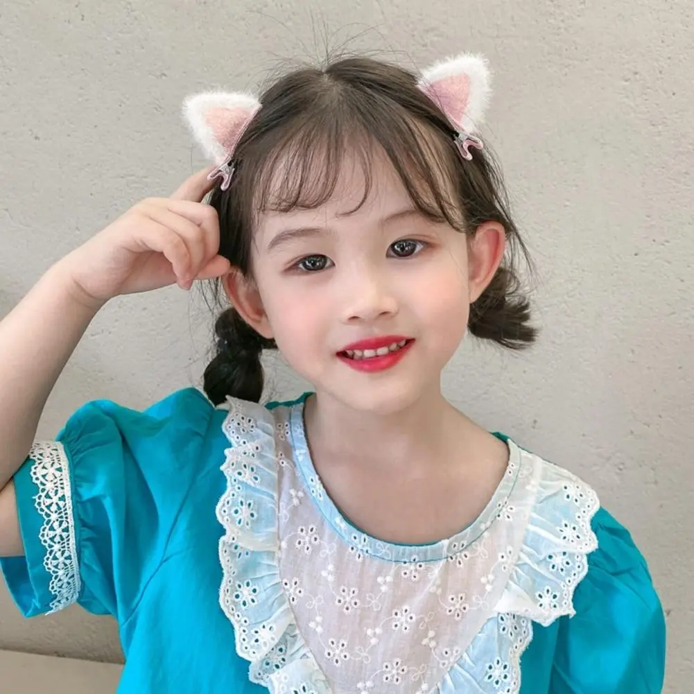 Hair Accessories for Girls Adorable Plush Cat Ear Hair Clips Set Cute Design Hairpins for Girls Stylish Hair Accessories