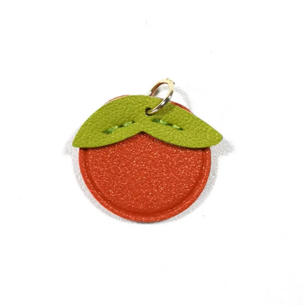 Smooth Surface Bag Accessory Fruit Flower Bag Pendant Keychain with Leaf Shape Charm for Backpacks Phones Imitation Leather