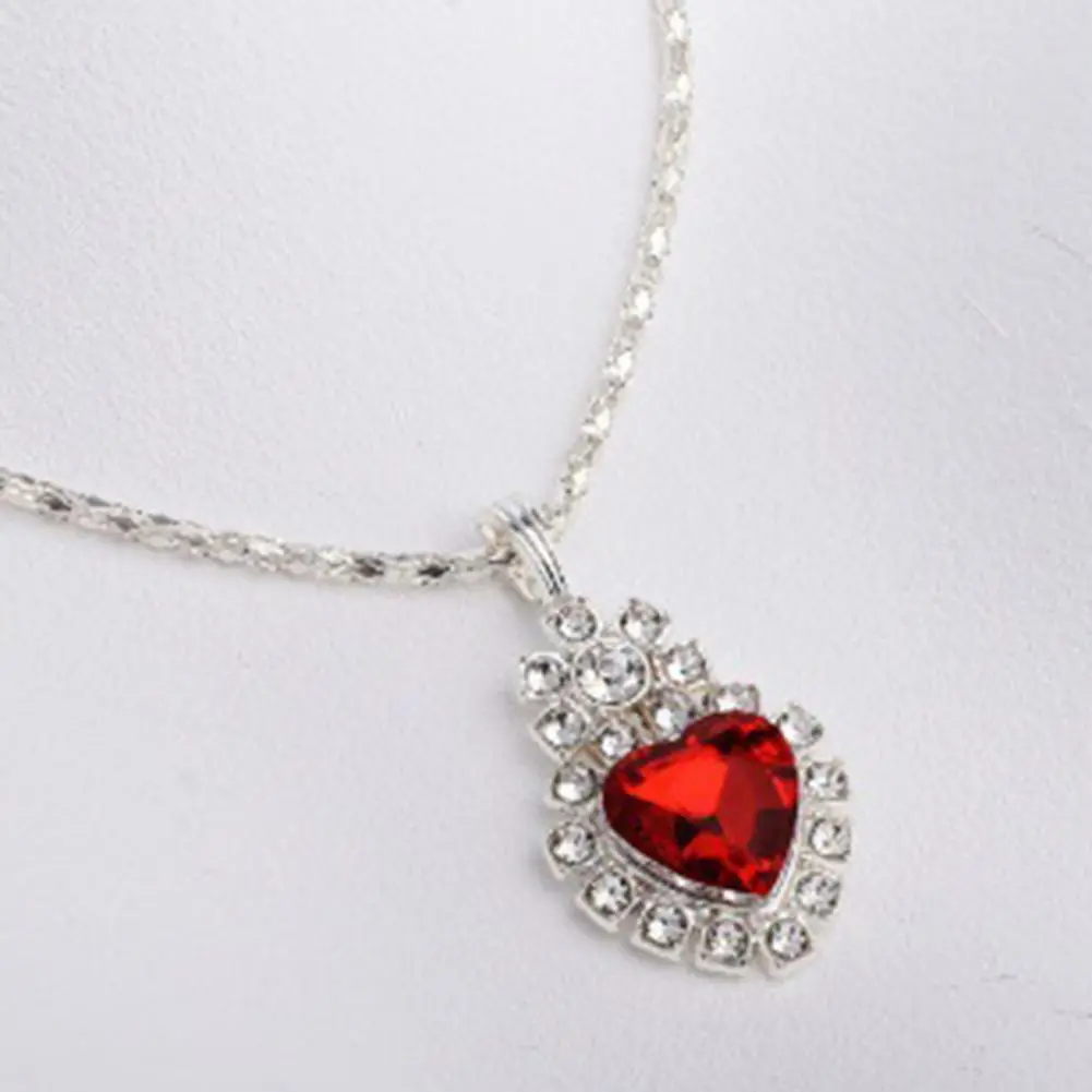 Beautiful Jewelry Set Heart Jewelry Set for Women Shiny Rhinestone Necklace Earrings Ring Bridal Wedding Accessory Fashionable