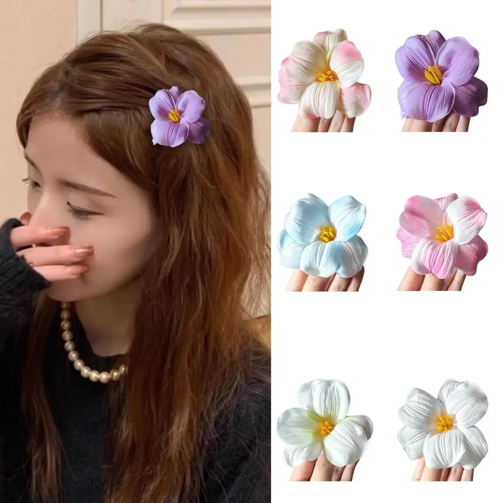 Cartoon Style Hair Accessory Elegant 3d Flower Hair Clip for Women Summer Beach Sea Hairpin Photo Props Stylish Hair for Side