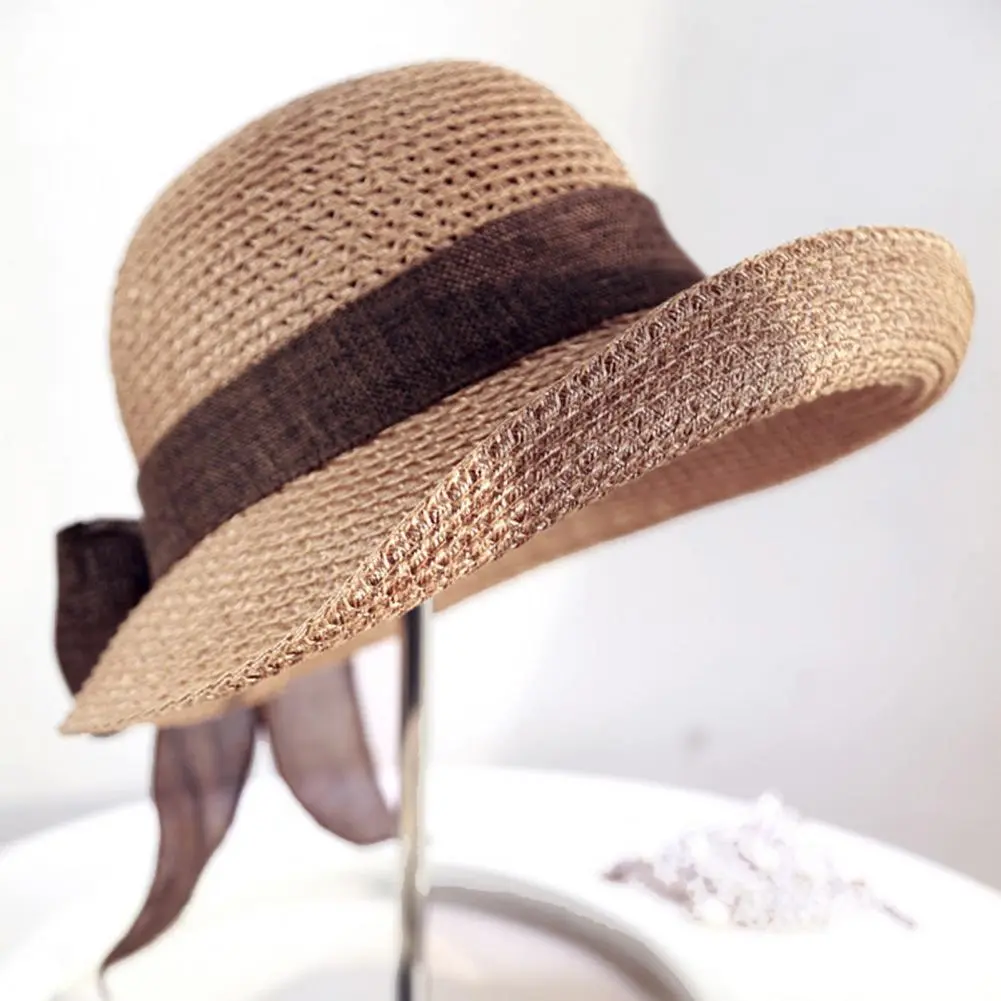 Breathable Sun Hat Beach Hat for Women Stylish Women's Beach Hat with Large Brim Sun Protection Elegant Lace-up for Daily