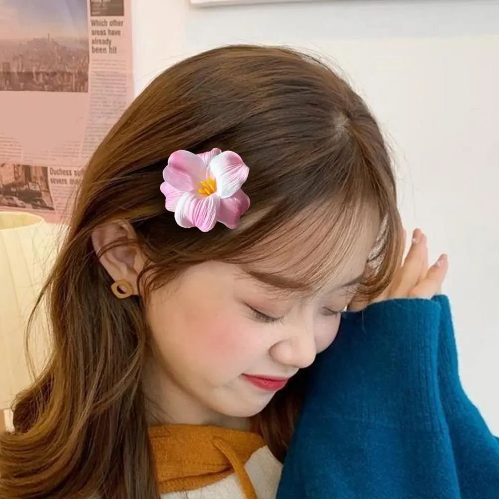 Cartoon Style Hair Accessory Elegant 3d Flower Hair Clip for Women Summer Beach Sea Hairpin Photo Props Stylish Hair for Side