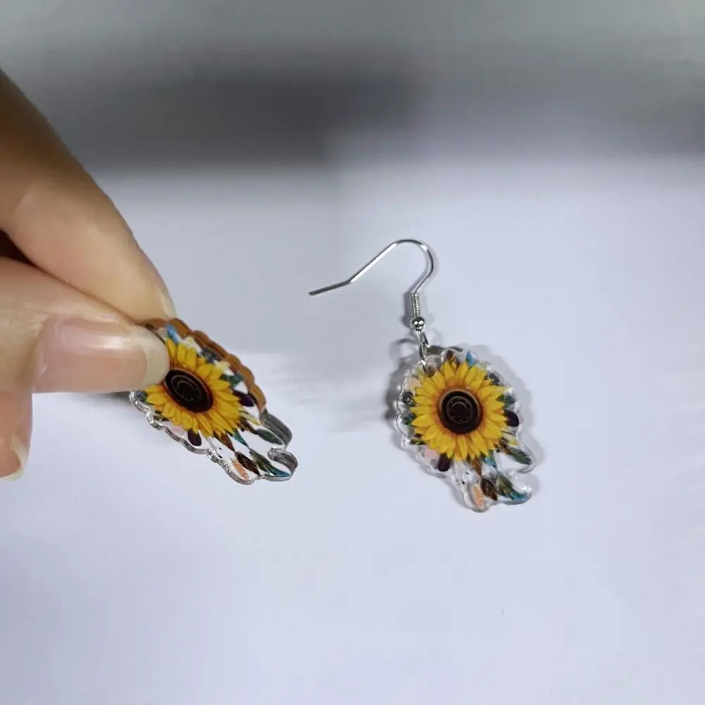 Drop Earrings for Women Personality Earrings Sunflower Shape Drop Earrings Lightweight Statement Jewelry Gift with Exquisite
