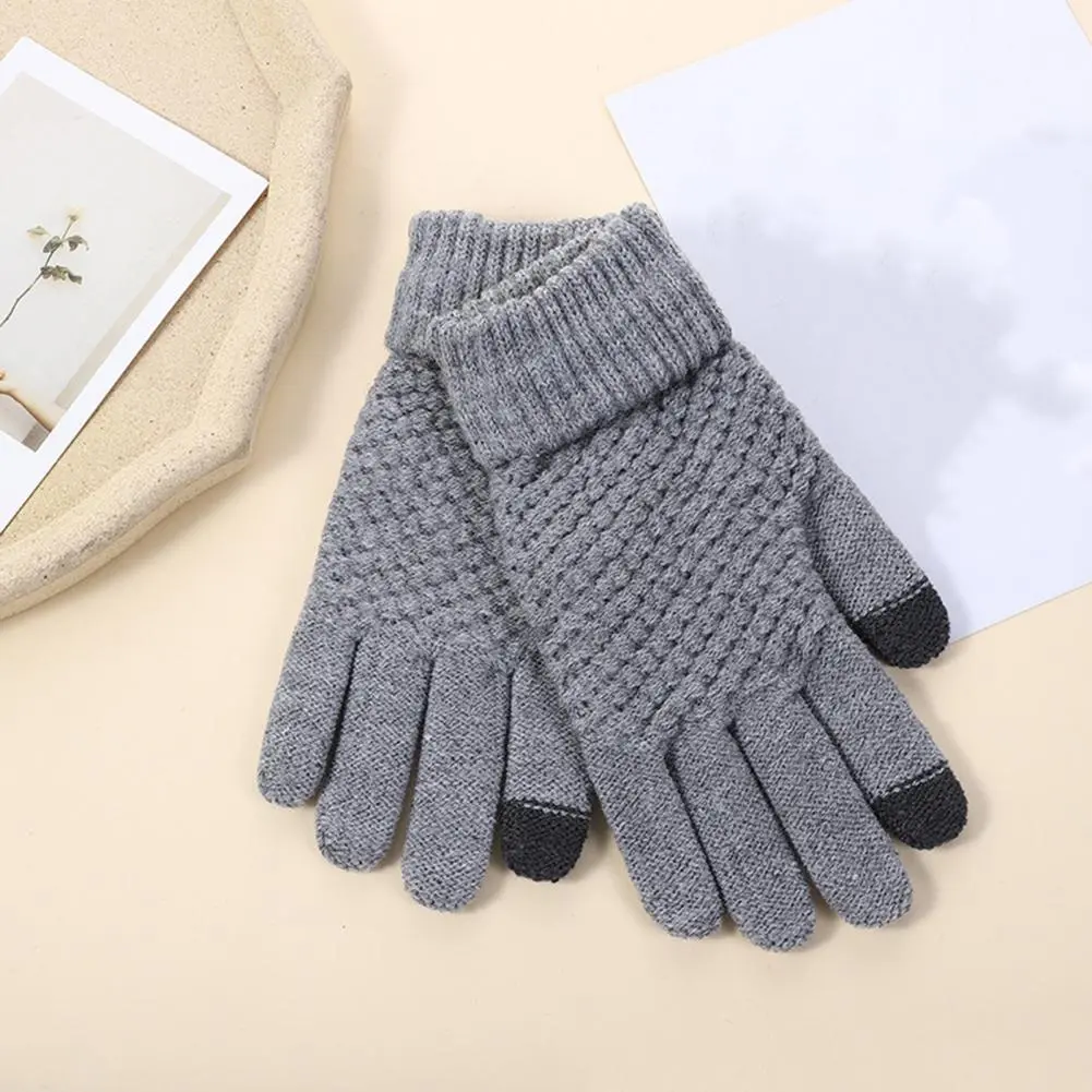 Non-slip Smartphone Gloves Touchscreen-friendly Handwear Women's Thermal Knit Fleece Lined Winter Gloves for Cold for Winter