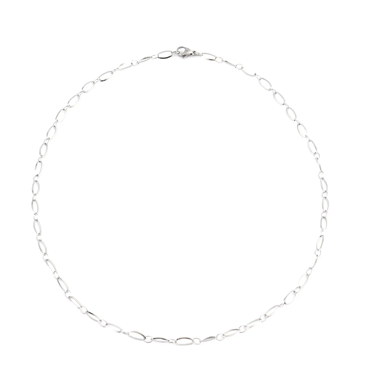 New Hot Sales Stainless Steel Gold Color Necklace Fashion Oval Chain Necklace For Women Classic Jewelry Gifts 50cm(19 5/8") long