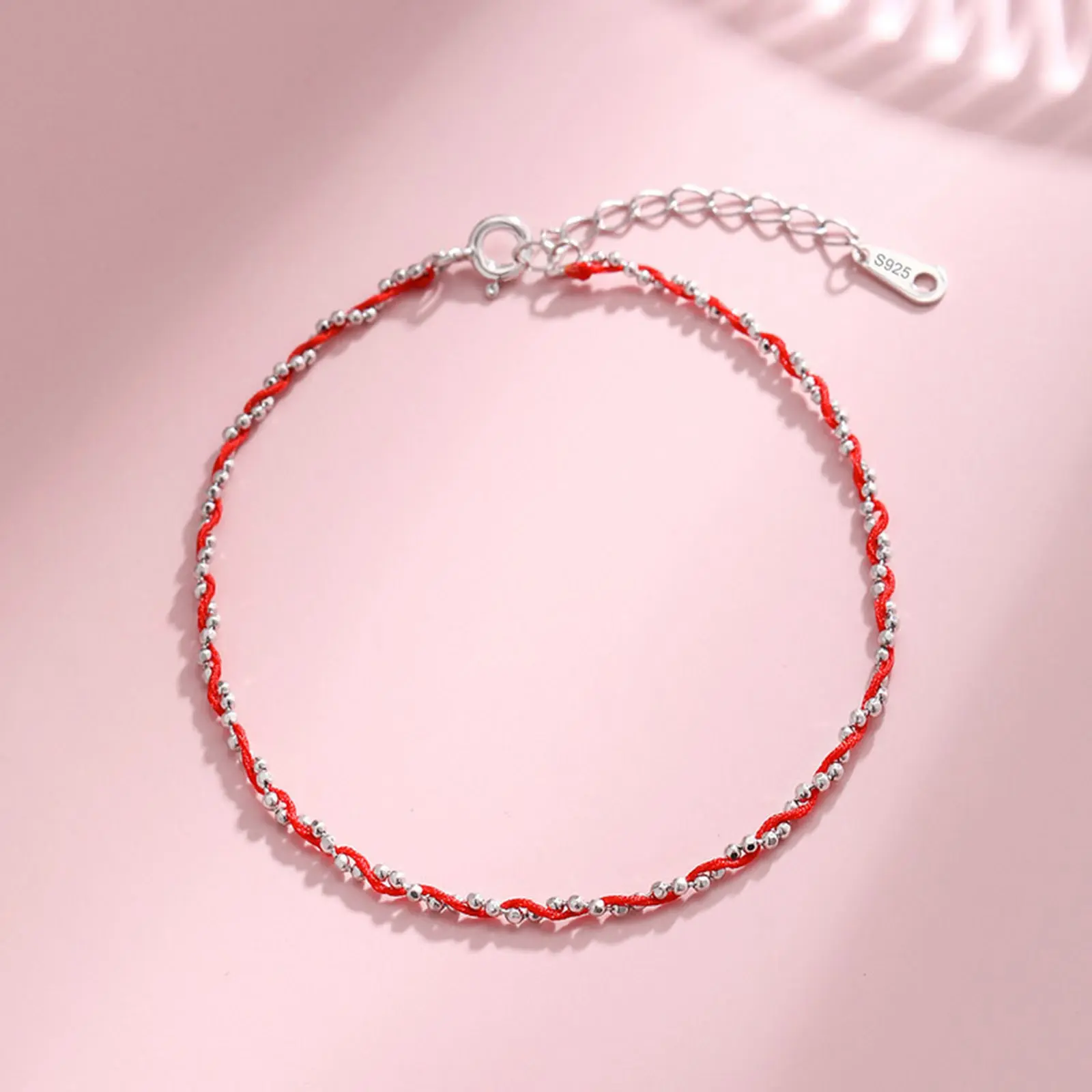 Copper Simple Bracelets Good Lucky Beads Couple Bracelet Men Women Red Rope Braided Bracelet Ball Bracelet 15cm(5 7/8") Long