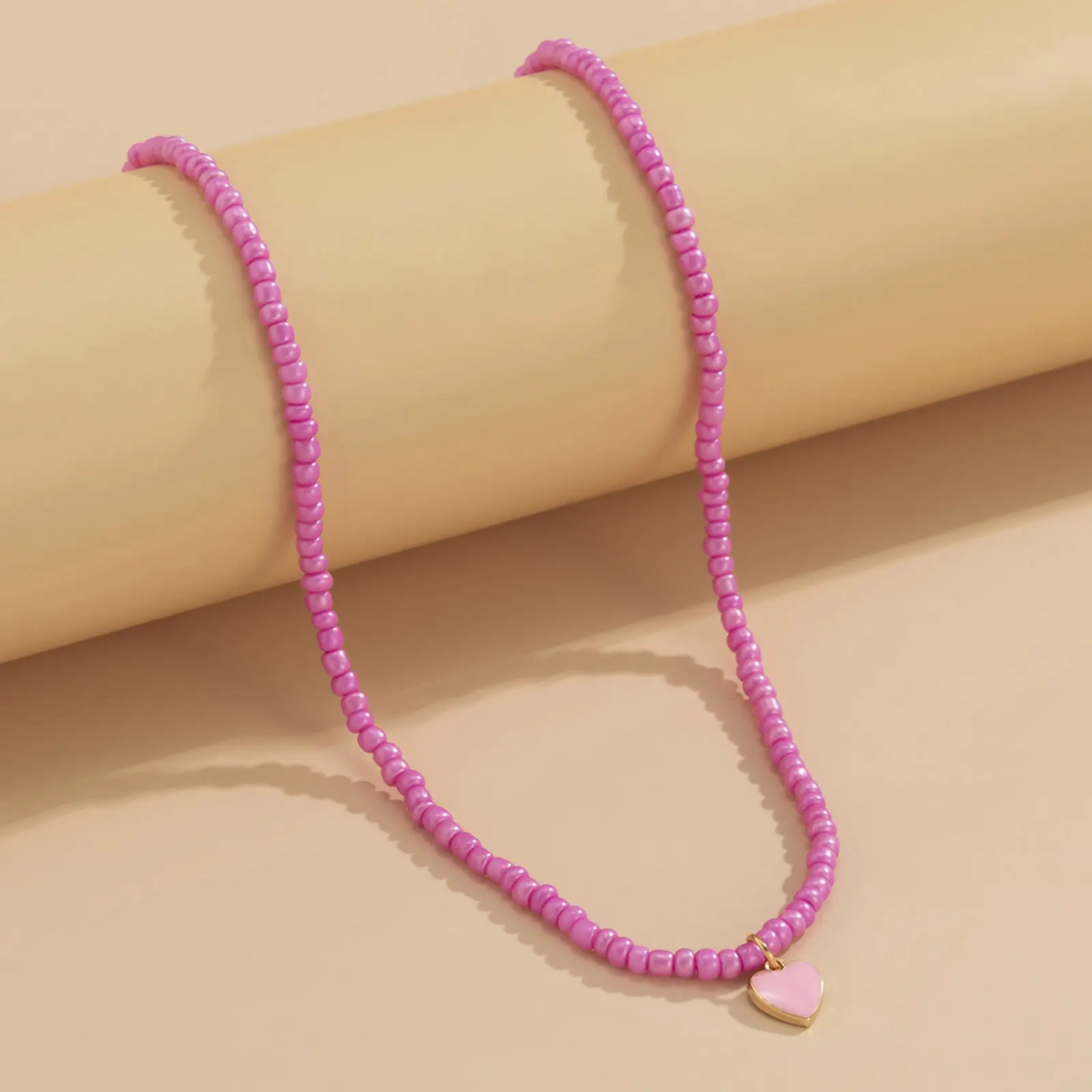 1 Piece Handmade Multicolor Seed Beads Necklace For Women Sweet Heart Pendants Necklace Girls Choker Collar Fashion Jewerly