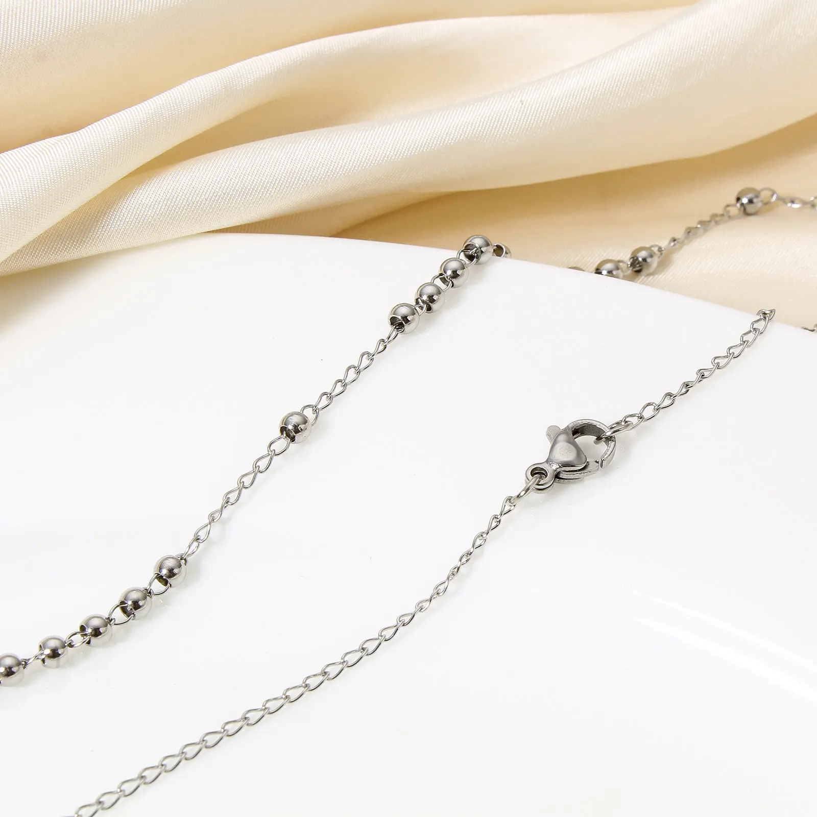 1Piece 304 Stainless Steel Religious Handmade Link Chain Necklace Cross Virgin Mary Charms Necklace For Women Men Gift 53cm Long